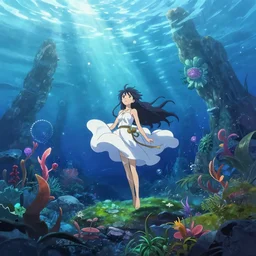 fantasy magical anime underwater landscape