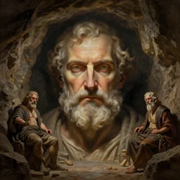 allegory of the cave, platos cave, detailed, centered, digital painting, artstation, concept art, donato giancola, joseph christian leyendecker, wlop, boris vallejo, breathtaking, 8 k resolution, extremely detailed, beautiful, establishing shot, artistic, hyperrealistic, beautiful face, octane render, cinematic lighting, dramatic lighting, masterpiece