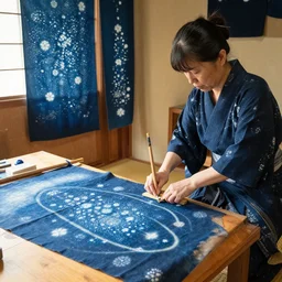 scene in shibori katazome