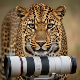 a leopard with intense eyes, professional wildlife photography, national geographic, award-winning photo, symmetrical features, Canon EF 600mm f4 L lens