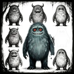 monster design drawings inspired by scary stories to tell in the dark