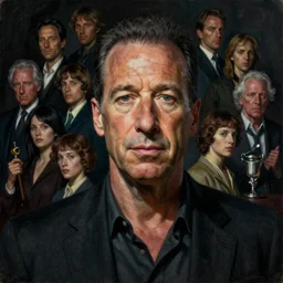 awe-inspiring award-winning concept art full body face portrait painting of Jerry Seinfeld as himself, by Julie Bell, Jean Delville, Virgil Finlay, Alphonse Mucha, Ayami Kojima, Amano, Charlie Bowater, Karol Bak, Greg Hildebrandt, Jean Delville, Frank Frazetta, Peter Kemp, and Pierre Puvis de Chavannesa, extremely moody lighting, glowing light and shadow, atmospheric, shadowy, cinematic, 8K,