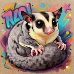 beautiful anime painting of fat sugar glider chilling, by gaston bussiere, j. c. leyendecker, craig mullins. trending on artstation, 8 k, masterpiece, graffiti paint, fine detail, full of color, intricate detail, golden ratio illustration, face enhance, sugar glider