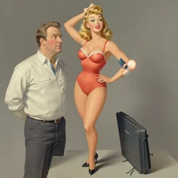 a pinup by gil elvgren and charlie bowater.