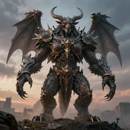 Therion, the beast of the apocalypse done by Yan Lun, Brian Froud and Greg Rutkowski, 8K, HD, dramatic lighting, evening, intricate details, large shot, hyper realistic, symmetrical