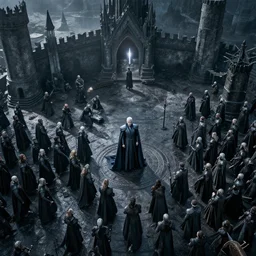The Night King and his army invading King's Landing. Aerial View. Cinematic.