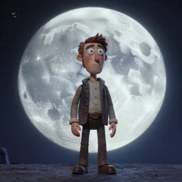 still from a stop-motion Laika film about the man in the moon (1924)