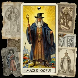 the magician from major arcana character concept art, digital painting, mixed media, trending on artstation and deviantart, epic composition, magnum opus, highly detailed, 8 k