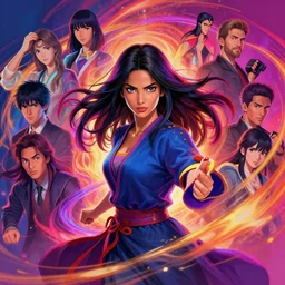 portrait of maya ali as a mage by christophe young, dynamic lighting, gaudy colors, ripples, fantasy, intricate, smooth, sharp focus, octane render aesthetic, official fanart behance hd artstation by maria poliakova, jesper ejsing, by rhads and makoto shinkai and lois van baarle and ilya kuvshinov