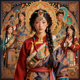 lovely tibetan girl : : by martine johanna and simon stalenhag and chie yoshii and casey weldon and wlop : : ornate, dynamic, particulate, rich colors, intricate, elegant, highly detailed, centered, artstation, smooth, sharp focus, octane render, 3 d