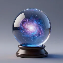 crystal ball with a galaxy scene inside of it. unrealengine + vray + octane render