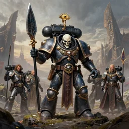 full body portrait of a god of death from warhammer 4 0 k, on a fantasy landscape, by hr giger, greg rutkowski, luis royo, wayne barlowe and cristian sauret, 8 k
