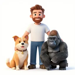 Florida man with a dog cat gorilla