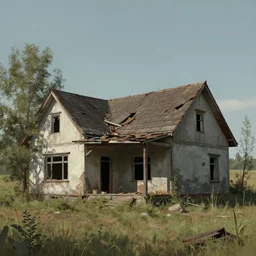 a matte painting of abandoned house by naranbaatar ganbold