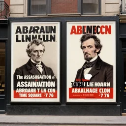 the assassination of abraham lincoln in time square in 1 7 7 6 propaganda billboards american flags burning by emanuel luetze washington crossing the delaware british colonial soldiers hanging by the gallows