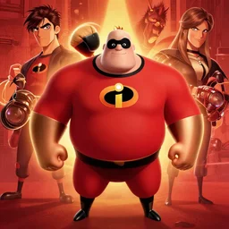 the notorious b. i. g. as mr incredible from the incredibles, animation pixar style, shaded lighting poster by magali villeneuve, artgerm, jeremy lipkin and michael garmash, rob rey and kentaro miura style, trending on art station