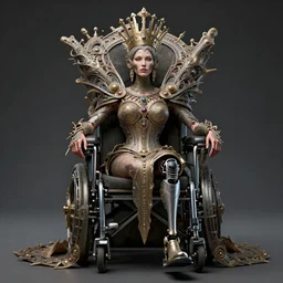 the amputee polio survivor queen, 4 k, intricate detailed, jaw dropping, gorgeous, surreal, octane render