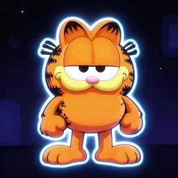 neon white video game, garfield as mikey from neon white, screenshot