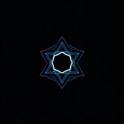logo of the geometric figure on the black background for deepdubstep music artist