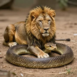 a lion - snake - hybrid, animal photography