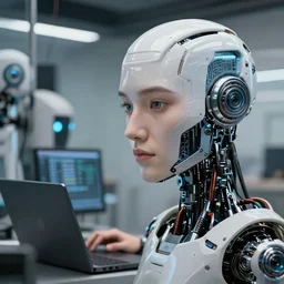 software developer of greatest ai looking for job in israel, photorealism, face claver, detailed, robots anywhere, tel aviv, menora, magen david, hi tech