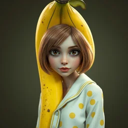 anthropomorphic portrait of emma stone as a banana, au naturel, hyper detailed, digital art, trending in artstation, cinematic lighting, studio quality, smooth render, unreal engine 5 rendered, octane rendered, art style by klimt and nixeu and ian sprigger and wlop and krenz cushart and pixar and riot and and, bananas in pijamas