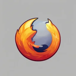 flaming tiger, digital art, logo, simple, angular, firefox - n 4