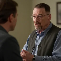 Walter White talking to Andy Dufresne, detailed, realistic, 4k, HDR