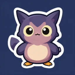 cute miss mascot noarfang noarfang noctowl pokemon sticker art, cronobreaker, beeple game icon