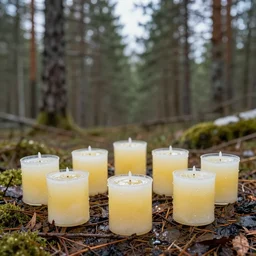 bright nordic forest, sparkling spirits, detailed wide shot, wax, ground detailed, wet eyes reflecting into eyes reflecting into infinity, beautiful lighting