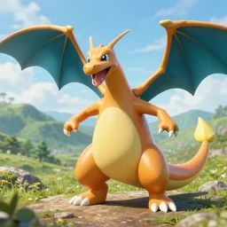highly detailed portrait photo of a salamence dragon pokemon in a scenic hilly environment, hyperrealistic illustration by william didier - pouget