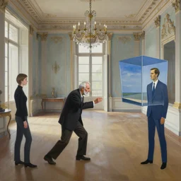 decollage painting old man struggle in a room of old palace by adrian ghenie and takato yamamoto and edward hopper and mark ryden and tsutomu nihei, part by bridget riley, acrylic pour and splashing paint, very coherent, baroque elements, perfect anatomy, intricate design. pop art.