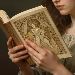 a girl reading a book, fibonacci, detailed hands, detailed fingers, intricate, highly detailed, digital painting, artstation, concept art, smooth, sharp focus, illustration, unreal engine 5, 8 k, art by artgerm and greg rutkowski and alphonse mucha