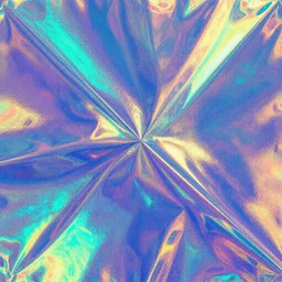 iridescent, psychedelic, holographic