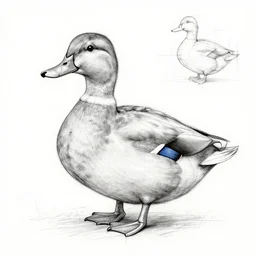 detailed fictional blueprint of a duck