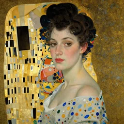 a beautiful portrait of a lady by Gustav Klimt, trending on Artstation