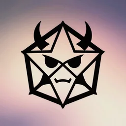 stylized sigils, cartoonish, demon realm, pentagon, vector illustration, minimalistic, aesthetic, gradient