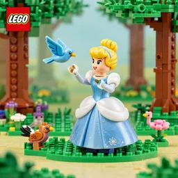 lego world cinderella singing with birds in the forest