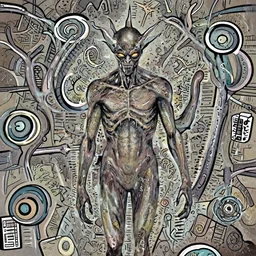 cthulhu by H.R Giger, in the style of junji ito, digital art
