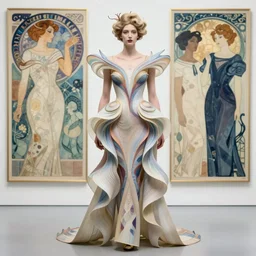 queen of jupiter by iris van herpen, alphonse mucha, zdzisław beksinski, raymond swanland. highly detailed!, hyper! - real!, beautiful!