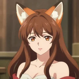 An anime portrait of a beautiful woman with fox ears, trending on artstation, digital anime art, by Shinichirou Otsuka