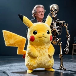 Jack Nicholson in costume of Pikachu Terminator scene where his endoskeleton gets exposed still from the movie
