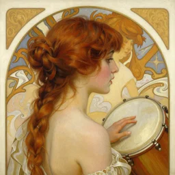 breathtaking detailed soft painting of your head turns away, the new love, your head turns back, a fingertip on a drum charging sounds and harmony, rembrandt style, elegant, highly detailed, artstation, concept art, matte, sharp focus, art by luis royo and alfons mucha, and greg rutkowski