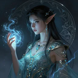 a beautiful cinematic female druid goddess, galatic shamen with Quantum energy fantasy, fantasy magic, undercut hairstyle, dark light night, intricate, elegant, sharp focus, illustration, highly detailed, digital painting, concept art, matte, art by WLOP and Artgerm and Greg Rutkowski and Alphonse Mucha, masterpiece