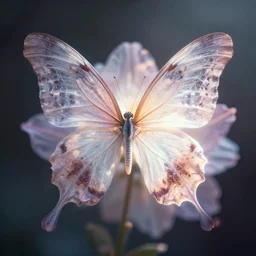 double exposure photograph dreamy flowers in volumetric lighting, light leaks, intricate, highly detailed flower wings