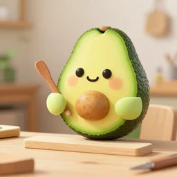 a photo of a cute avocado doing carpentry