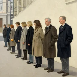 waiting in line for bread by simon stalenhag and gil elvgren
