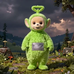 monster teletubby as the new boss in hunt showdown, by frank frazetta