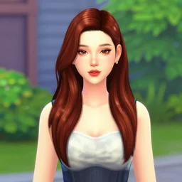 a portrait of anime girl, the sims 4