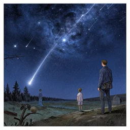 very detailed, ilya kuvshinov, mcbess, rutkowski, illustration of an amazing meteor shower